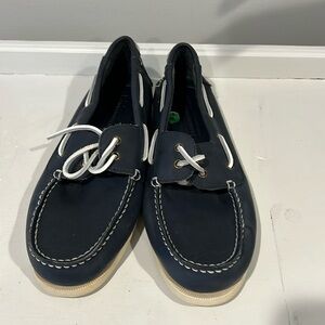 Tommy Hilfiger boat shoes blue mens 10.5 nautical preppy casual dark blue